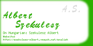 albert szekulesz business card